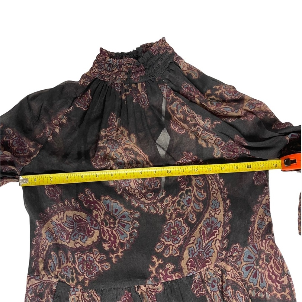 Free People Monnstruck Black Paisley Chiffon Flowy Dress xs - Picture 14 of 16